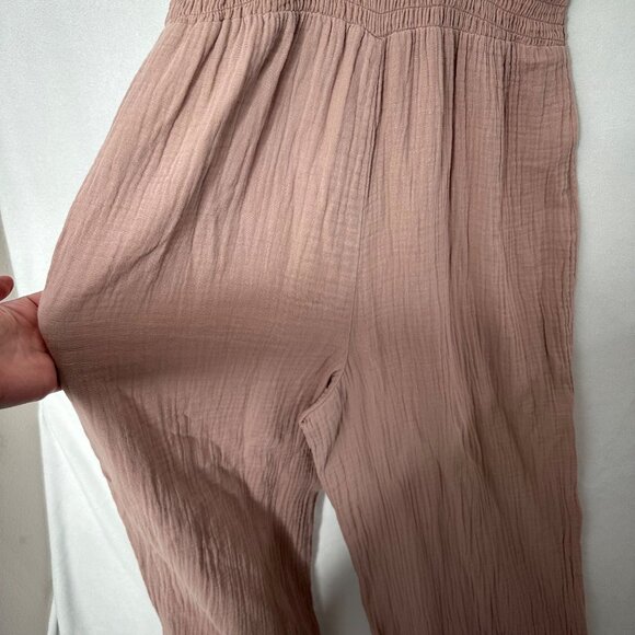 Faherty Womens Diego Sleeveless Organic Gauzy Cotton Jumpsuit Size S Pale Pink - Picture 6 of 13